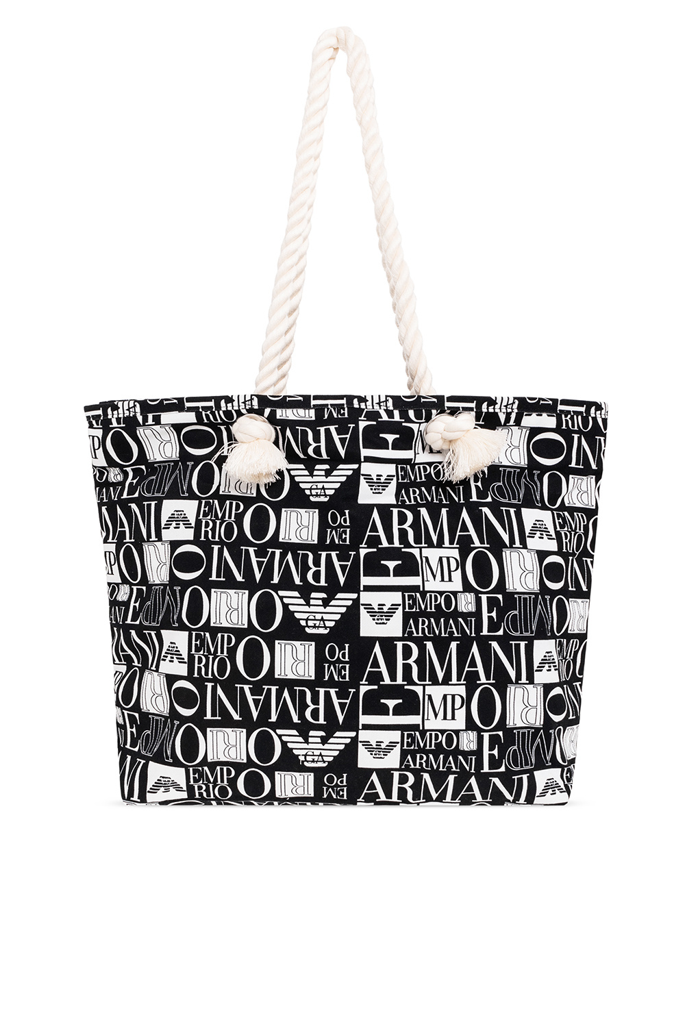 GIORGIO ARMANI Nylon tote bag エナメル ロゴ